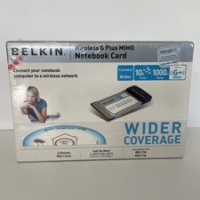 Belkin F5D9010 Wireless G Plus MIMO PCMCIA Laptop Card 54Mbps NEW Sealed picture