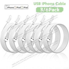 USB Cable For iPhone 7 8 XR 11 12 13 14 Pro Lot Charger Charging Fast Lead 3/6FT picture