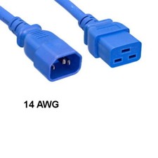 10PCS Blue 6' Heavy Duty Power Cord IEC-60320 C14 to C19 14AWG 15A/250V PDU UPS picture