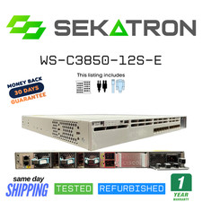 🔀 Cisco Catalyst WS-C3850-12S-E • 12× 1G SFP • Dual 350W AC PSU⚡ picture
