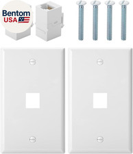 Bates- 1 Port Ethernet Wall Plate, 2 Pack with 2 Pcs of Cat6 Keystone Jack, Ethe picture