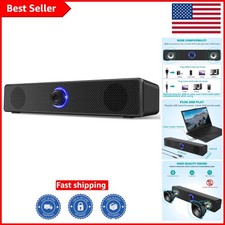 Sleek Desktop Stereo Speakers - USB-A Powered with 3.5mm AUX Plug for Easy Setup picture