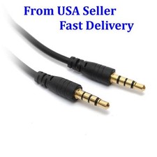 5PCS USA Universal Short 1 ft 30 cm 3.5mm Male to Male TRRS Audio Cable for iPod picture