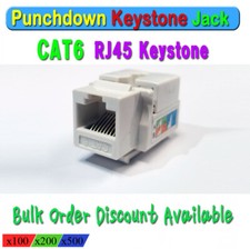 Bulk CAT6 Punchdown RJ45 Keystone Jack Network Adapter 100pcs 200pcs 500pcs picture