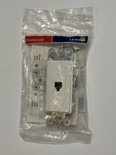 LEVITON 40649-W WHITE DECORA INSERT PHONE TELEPHONE WALL JACK PLUG RECEPTACLE picture