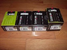 SET 4 GENUINE LEXMARK C540-C546 HI-YLD TONER C540H4CG C540H2YG C540H2MG C540H2KG picture