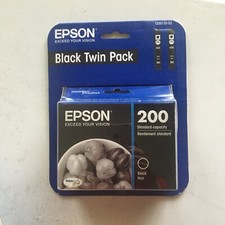 EPSON 200 Black Ink Cartridges Twin Pack Exp 12-2018 New Unopened In Package picture