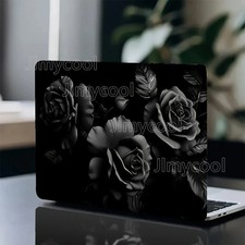 2Pcs Black Rose Laptop Sticker Skin Vinyl Floral Design for 12In To 15In Laptos picture