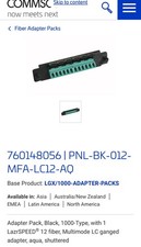 COMMSCOPE Bulkhead 760148056 Ganged Adapter Panel PNL-BK-012-MFA-LC12-AQ picture