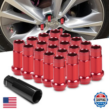 WENJTP 20pcs Red Cold Forged Steel 12mm*1.5 Lug Nuts Extended Tuner Wheel Nuts M picture