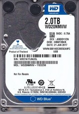 WD20NMVW-11EDZS6 dcm: HBMT2BKB s/n: WXE1A1 JAN 2017 2TB USB 3.0 WESTERN DIGITAL picture