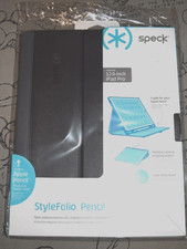 Speck Style Folio Pencil Apple iPad Pro 12.9 Case Black Faux Leather New picture