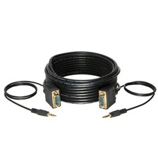 50FT - SVGA Male/Male Cable + 3.5mm Aux Audio Jack for TV Projector Monitor PC picture