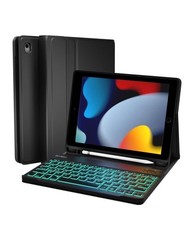 iPad 10.2 Keyboard Case for iPad 9th 8th 7th Gen with Pencil Holder Black picture