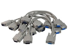 1 Foot 9 Pin Serial Splitter Cable DB9 2 Male / 1 Female RS232 5 Pack picture