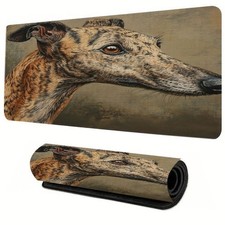 A Modern Art Style Greyhound Mouse Pad Featuring a Long Nose And Pointed Ears picture