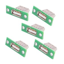 xiwai 5pcs USB Type-A Female DIY OEM Socket Connector with Panel Mount Green picture