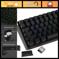 Custom PBT Keycaps Set - 136 Keys, Double Shot Shine Through, OEM Profile, Black picture