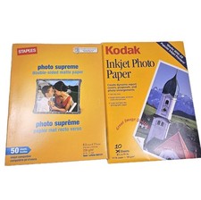 Staples Photo Supreme Matte Paper 50 Sheets NEW + Vintage Kodak Bonus 10 Sheets picture