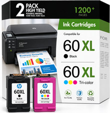 2 Pack 60XL Ink Cartridge Combo for HP DeskJet F4480 F4440 D2660 F4275 F4280 picture
