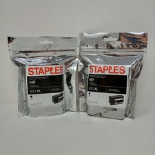 Lot of 2 Staples HP 950 XL Printer Ink BLACK Cartridges High Capacity NIP Sealed picture