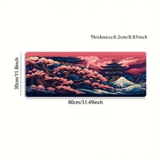 1pc Large Japanese Ukiyo-e Edo art Waverider Mouse Pad - Non-Slip Rubber Base, picture