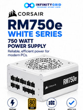 NEW CORSAIR RM750e White 750W Fully Modular ATX Power Supply Cybenetics Gold PSU picture