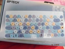 Retro Emoji Wireless Keyboard--Blue--Brand New picture