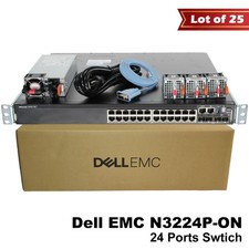 Lot of 25 Dell EMC N3224P-ON 24x1G 4x10G 2x100G PoE Switch HJ9HD 1050W GM1R7 picture
