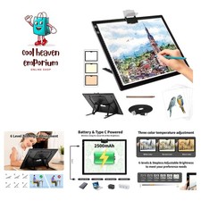 Sleek A3 Rechargeable Light Box with Adjustable Stand & Clip – Art’s Best Friend picture