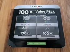 New Lexmark 100XL 2 Ink Cartridges Black 14N1347 2009 Factory Sealed picture