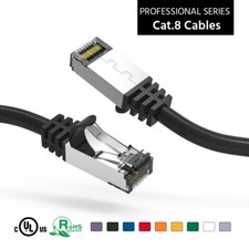 SSTP CAT8 RJ45 Ethernet Network Patch Cable 40G 2GHz Copper 26AWG 1/2'FT to 10FT picture