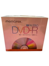 Memorex DVD+R 10 Pack 16X 4.7GB 120min NEW Sealed picture
