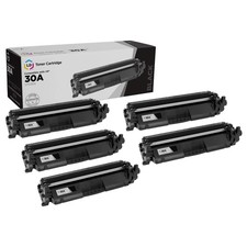 LD  5PK Comp Black Cartridge w Chip for HP Toner 30A CF230A LaserJet MFP M227fd picture