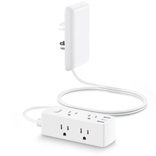 Olcorife Flat Extension Cord Outlet Cover Flat Plug Power Strip 6 Outlets And 3 picture