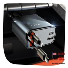 LISEN Retractable Car Charger, Gifts for Men Women, 84W Car 31.5 Inch Grey picture