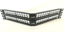 49256-H24 Leviton Angled QuickPort Patch Panel 24‑Port 1RU Black - QUANTITY OF 2 picture