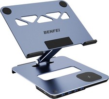 BENFEI - Laptop Stand w/ USB C 6in1 Docking Station, 15W Wireless Charging picture
