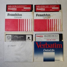 Vtg Franklin 4 Floppy Disk 5.25 MS-DOS OS 3.2 System Utilities For IBM Clone PC picture
