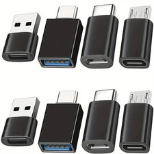8 Pack USB 3.0 USB C to USB C Male Adapter OTG Micro USB Converter For Phone PC picture