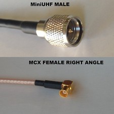 RG316 MINI UHF MALE to MCX FEMALE ANGLE Coaxial RF Cable USA-US picture
