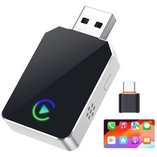 Wireless CarPlay Adapter for iPhone, 2026 Upgraded 2-in-1 Android Auto CarPlay W picture