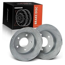 10.43 inch (265mm) Rear Drilled and Slotted Disc Brake Rotors Compatible with picture