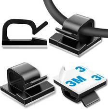 100 Pack Self Adhesive Cable Clips Cord Organizer Wire Holders for Home Office picture