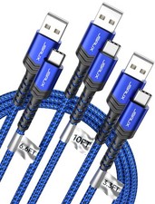 JSAUX USB C Cable Fast Charging 3.3ft+6.6ft+10ft, Blue  picture
