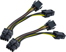 2PCS PCI-E Video Card Bring Your Own PCI Power Cable Dual 6-Pin Female to 8-Pin picture