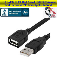 10 PACK High Speed USB 2.0 Extension Cable A Male to A Female 10 FT PC, PHONE picture