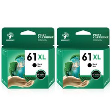 2pk #61 XL Black Ink Cartridges for HP ENVY 4500 4501 4502 4504 5530 5531 5535 picture