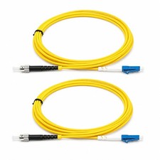 2 PCS 1m 3.2 FT LC To ST Fiber Optic Patch Cable Single Mode Simplex 9/125 picture