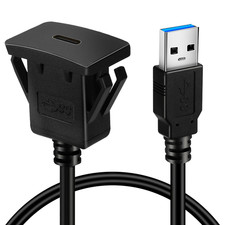 Square Single Port USB 3.0 Male to Type C 3.0 Female Car Flush Mount Cable USB C picture
